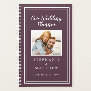 Custom Foto Cassis Lila & White Chic Hochzeit Planer