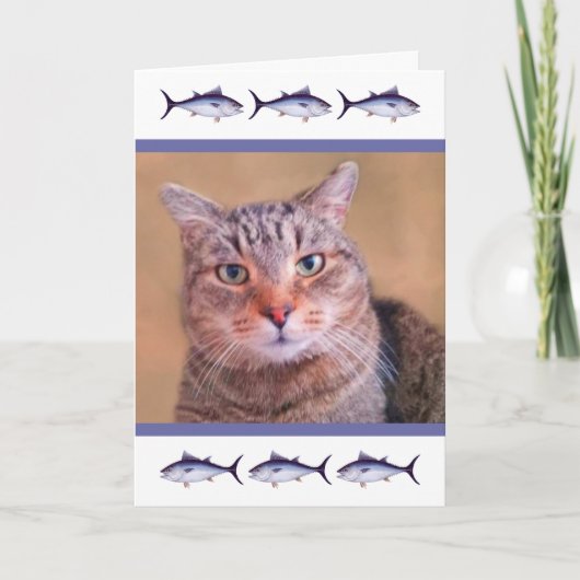 Custom Foto Cat Vater Geburtstag Karte (Vorderseite)