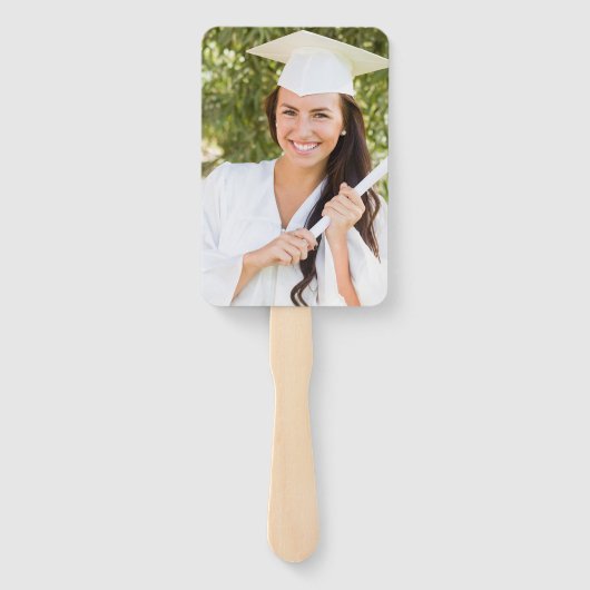 Custom Foto Charcoal Gray Metallic Abschluss Fächer (Rückseite)