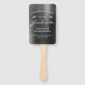 Custom Foto Charcoal Gray Metallic Abschluss Fächer (Vorderseite)