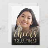 Custom Foto Cheers 21. Geburtstag Party Einladung (Vorderseite)