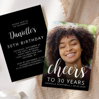 Custom Foto Cheers 30. Geburtstag Party Einladung