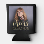 Custom Foto Cheers 40. Geburtstag Party Dosenkühler (Rückseite)