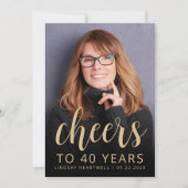 Custom Foto Cheers 40. Geburtstag Party Einladung (Vorderseite)