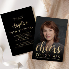 Custom Foto Cheers 50. Geburtstagsparty Einladung