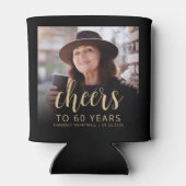 Custom Foto Cheers 60. Geburtstagsparty Dosenkühler (Rückseite)