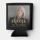 Custom Foto Cheers 70. Geburtstagsparty Dosenkühler (Vorderseite)
