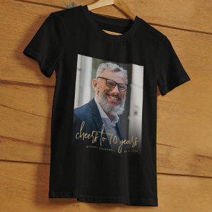 Custom Foto Cheers 70. Geburtstagsparty T-Shirt