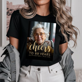 Custom Foto Cheers 80. Geburtstagsparty Tri-Blend Shirt