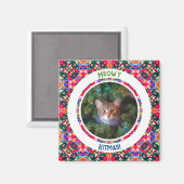 Custom Foto Christmas Cat Vater Papa Colorful Magnet (Vorderseite/Rückseite)