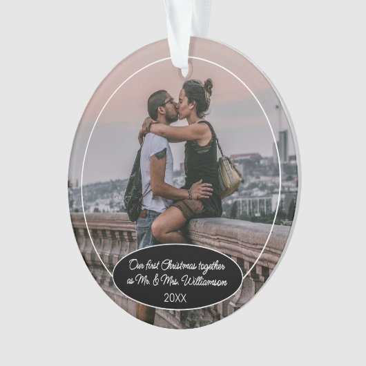 Custom Foto Christmas Classic Personalisiert 2025 Ornament (Vorderseite)