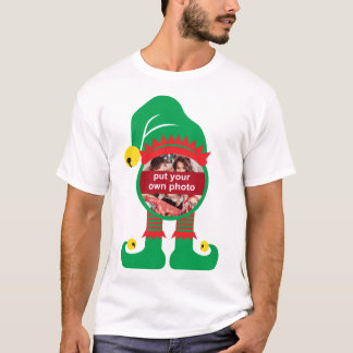 Custom Foto Christmas Elf T-Shirt