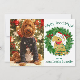 Custom Foto Christmas Lights Goldendoodle Holiday