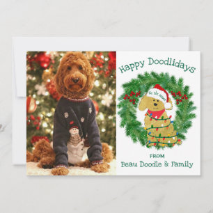 Custom Foto Christmas Lights Goldendoodle Holiday
