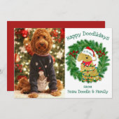 Custom Foto Christmas Lights Goldendoodle Holiday (Vorne/Hinten)