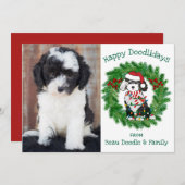 Custom Foto Christmas Lights Sheepadoodle Holiday (Vorne/Hinten)