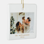 Custom Foto Christmas Minimalistisch Simple Family Keramikornament (Rechts)