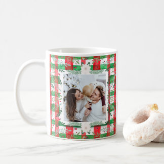 Custom Foto Christmas Personalisiert Familienname Kaffeetasse