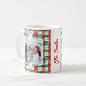 Custom Foto Christmas Personalisiert Familienname Kaffeetasse (Vorderseite Links)