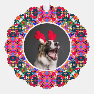 Custom Foto Christmas Pet Dog Cat Memorial Ornament Karte