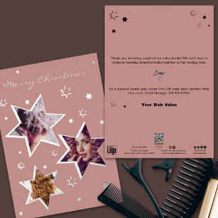 Custom Foto Christmas Stars Foliday Card Folien Feiertagskarte