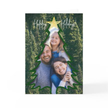 Custom Foto Christmas Tree - Holiday Card