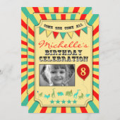 Custom Foto Circus Geburtstagsparty Einladungen (Vorne/Hinten)