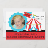 Custom Foto Circus Ticket Geburtstag 12x18 Einladu Einladung (Vorderseite)