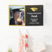 Custom Foto Class 2025 für Black & Gold Abschluss Banner (Insitu)