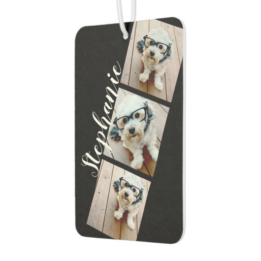 Custom Foto Collage - 3 Fotos Filmstreifen schwarz Autolufterfrischer (Links)