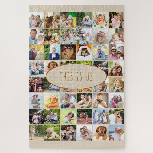 Custom Foto Collage 40 Bilder Dies ist unser Zitat Puzzle (Vertikal)