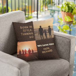 Custom Foto Collage 60. Geburtstag Geschenke für M Kissen