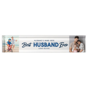 Custom Foto Collage Best Husband jemals Namensplakette