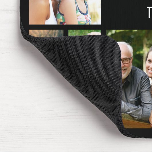 Custom Foto Collage Black Mousepad (Ecke)