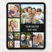 Custom Foto Collage Black Mousepad (Vorne)