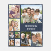 Custom Foto Collage Blue Fleecedecke (Vorderseite)