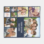 Custom Foto Collage Blue Fleecedecke (Vorderseite (Horizontal))