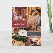 Custom Foto Collage Burnt Orange Dankeskarte (Vorderseite)