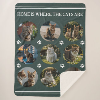 Custom Foto Collage Cats grün Sherpadecke