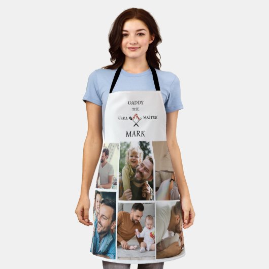 Custom Foto Collage-Daddy der Grill Master Vater Schürze (Getragen)