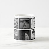 Custom Foto Collage Elegante Moderne Schwarz-weiße Kaffeetasse (Mittel)