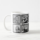 Custom Foto Collage Elegante Moderne Schwarz-weiße Kaffeetasse (Links)