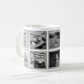 Custom Foto Collage Elegante Moderne Schwarz-weiße Kaffeetasse (Vorderseite Links)