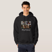 Custom Foto Collage Familienskript Frohe Weihnacht Hoodie (Vorne ganz)