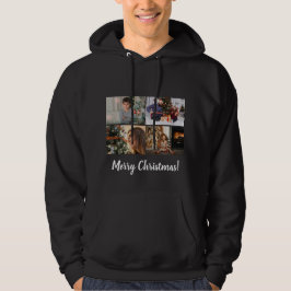 Custom Foto Collage Familienskript Frohe Weihnacht Hoodie