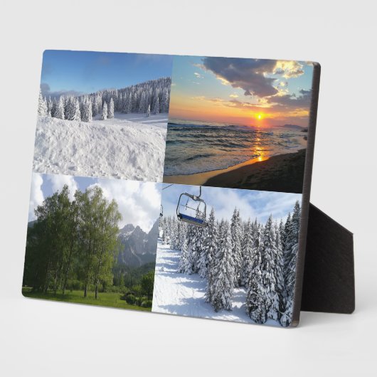 Custom Foto Collage Frameless Easel Zurück Plaque Fotoplatte (Seite)