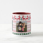 Custom Foto Collage Frohe Weihnachten Festival Tasse (Zentrum)