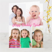 Custom Foto Collage Geburtstag Karte (Gelbe Blume)