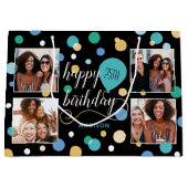 Custom Foto Collage Geburtstag Türkis 25. Große Geschenktüte (Vorderseite)