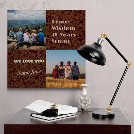 Custom Foto Collage Geschenke für 70 Jahre alte Fr Leinwanddruck